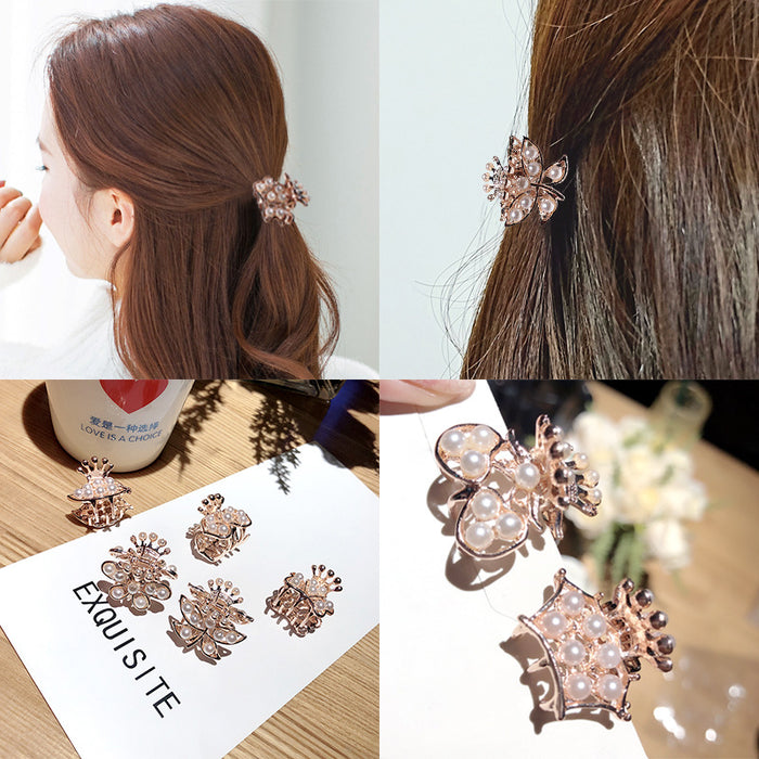 Wholesale Pearl Metal Geometric Hairpin Small Grab Clip for Back of Head JDC-HC-i406