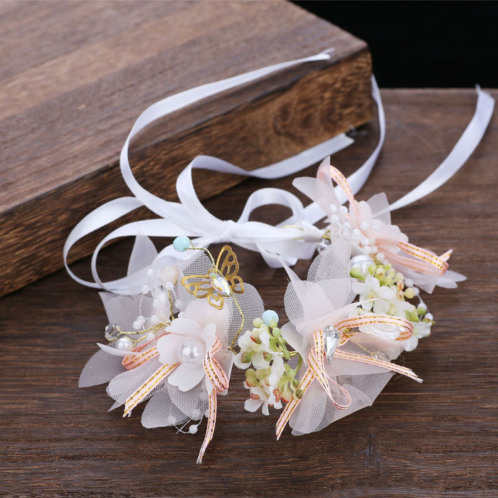 Wholesale Headband Fabric Super Fairy Flower Wreath Wedding Bride JDC-HD-GSML004