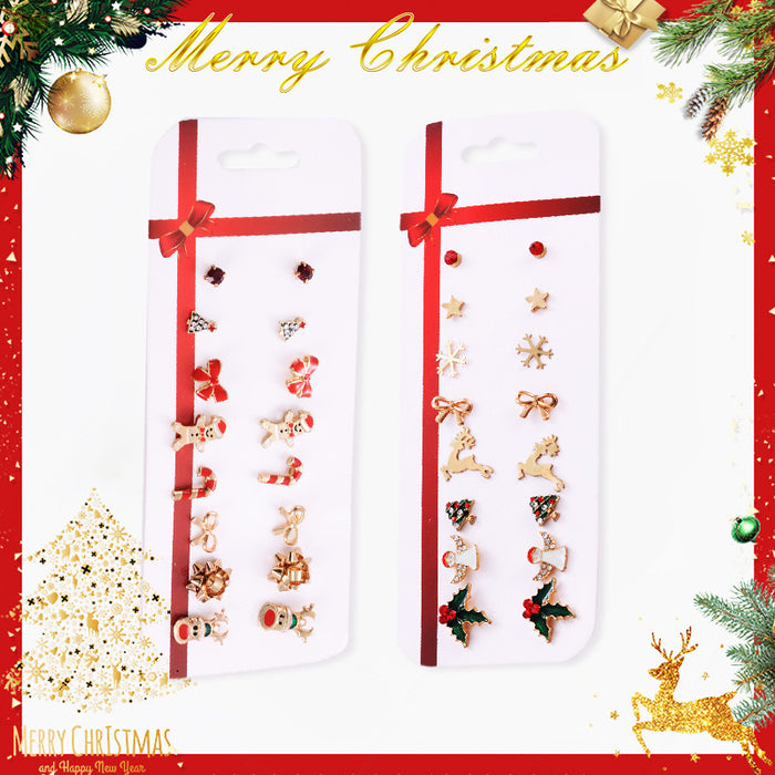 Wholesale Earring Alloy Christmas Cute 8 Pair Combination Set JDC-ES-A557