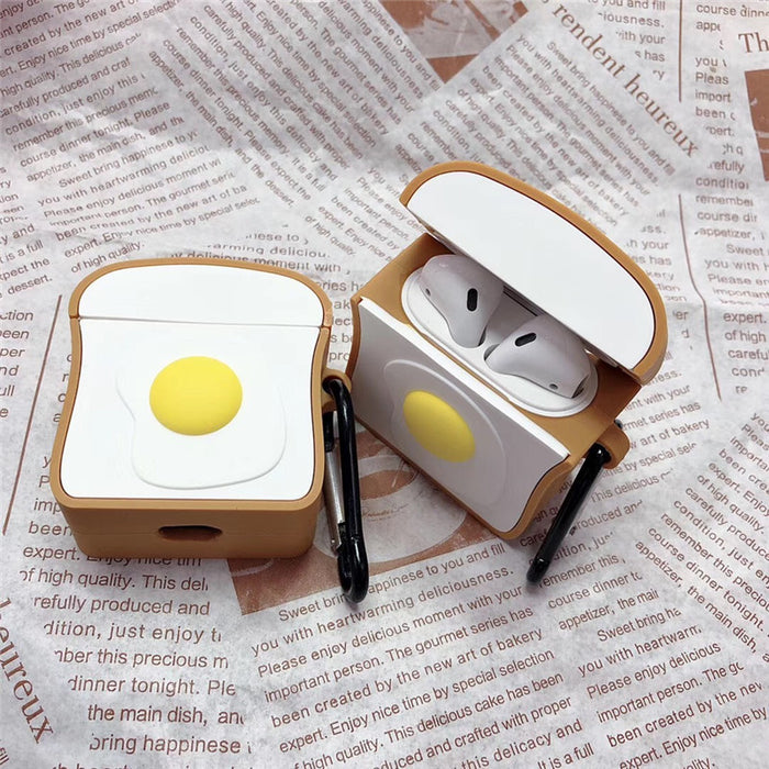 Wholesale Earphone Shell Silicone Cute Egg Toast Cover JDC-EPC-YQB006