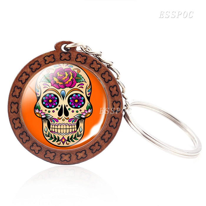 Wholesale Candy Skull Keychain Halloween Exotic MOQ≥2 JDC-KC-ZaoY004