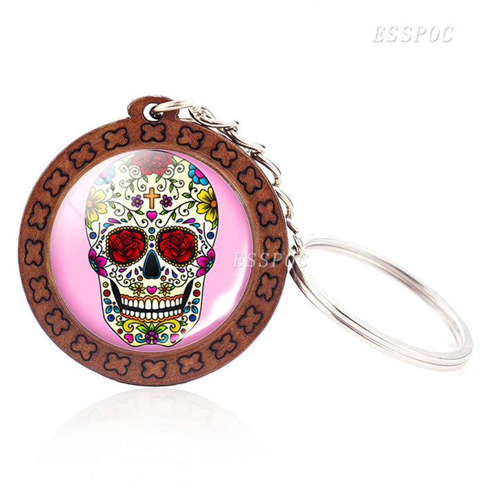 Wholesale Candy Skull Keychain Halloween Exotic MOQ≥2 JDC-KC-ZaoY004
