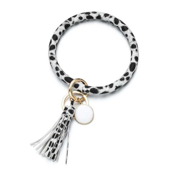 Wholesale PU Leather Flow Bracelet Wristlet keychain JDC-KC-ZheQ003
