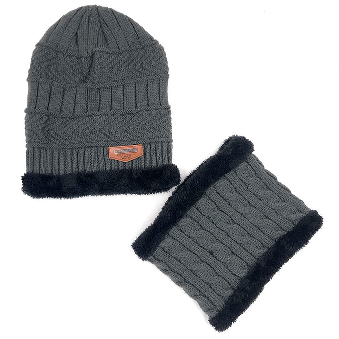 Wholesale Hat Cotton Plus Velvet Warm Pullover Scarf 2 piece Set JDC-FH-AXing011