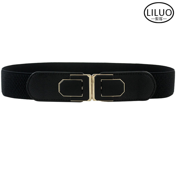Tissu tissé en gros Black Stretch Slim Belt pour les femmes JDC-WB-JLL001