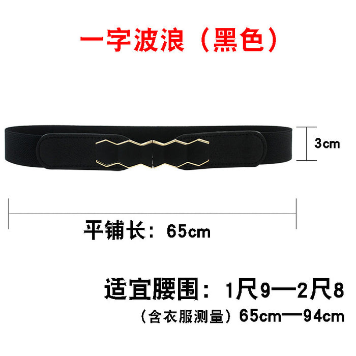 Wholesale Woven fabric Black Stretch Slim Belt Belt for Women JDC-WB-JLL001