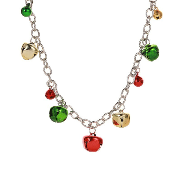 Wholesale Earring Alloy Christmas Colorful Bell Necklace Bracelet Set JDC-ES-A554
