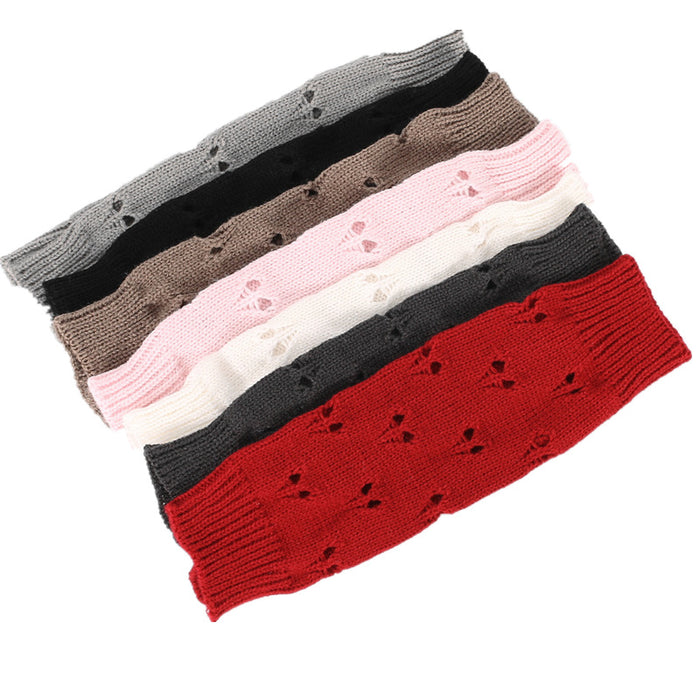 Wholesale Gloves Acrylic Short Fake Sleeves Hollow Knit Warm Half Finger Fingerless Arm Cover MOQ≥2 JDC-GS-HonH004