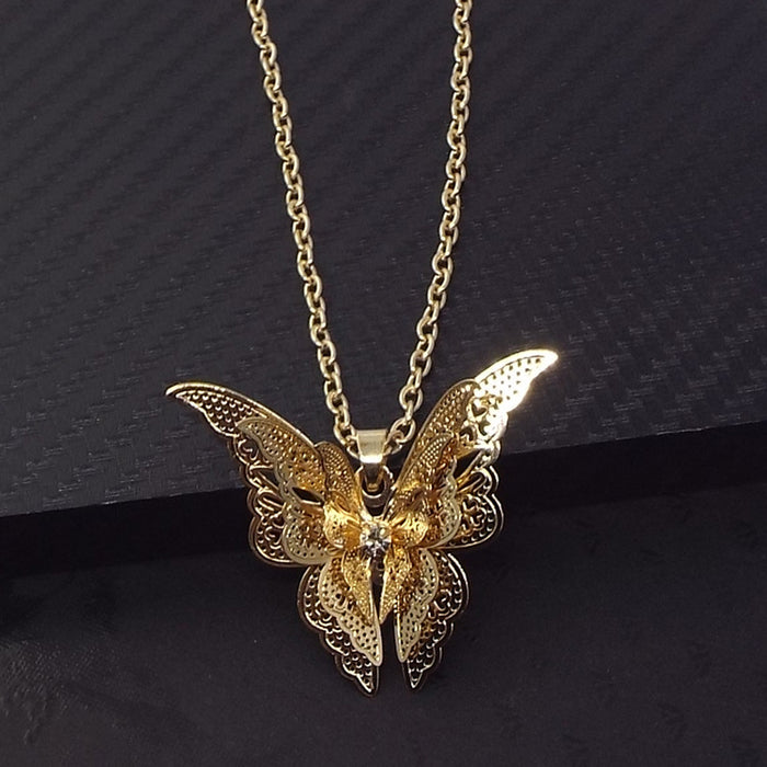 Wholesale Necklace Alloy Hollow Point Butterfly Necklace JDC-NE-QiF004