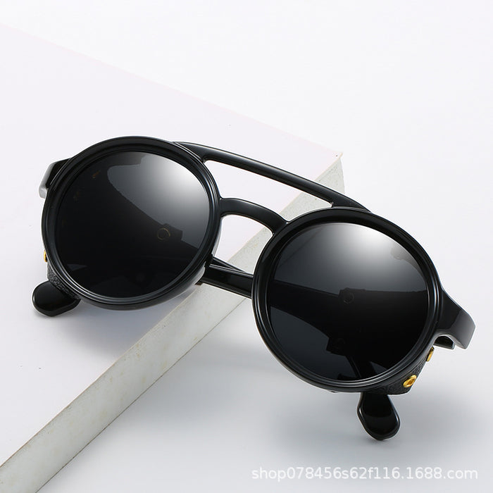 Wholesale Sunglasses PC Rivets Round Steampunk JDC-SG-AiM003