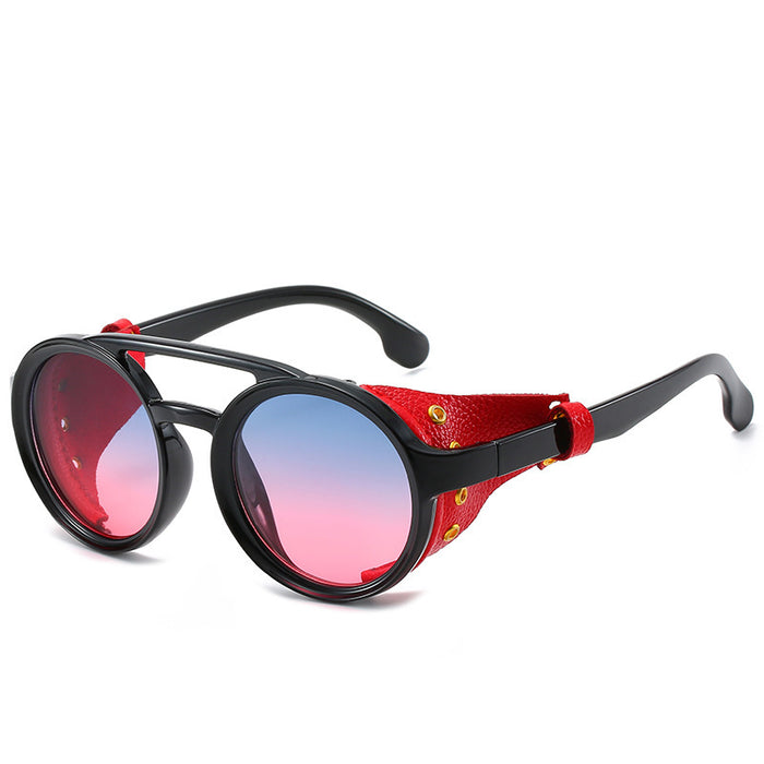 Wholesale Sunglasses PC Rivets Round Steampunk JDC-SG-AiM003