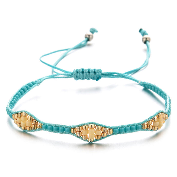 Wholesale Rice Beads Wax Thread Braided Adjustable Bracelet JDC-BT-ZheQ018