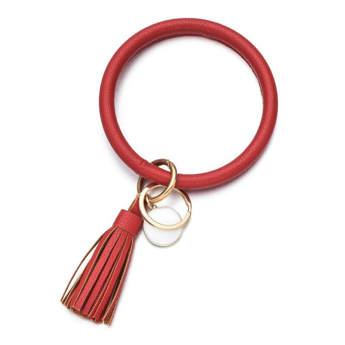 Wholesale PU Leather Flow Bracelet Wristlet keychain JDC-KC-ZheQ004
