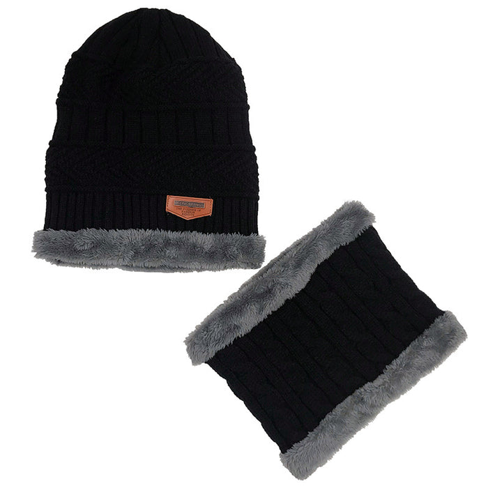 Wholesale Hat Cotton Plus Velvet Warm Pullover Scarf 2 piece Set JDC-FH-AXing011
