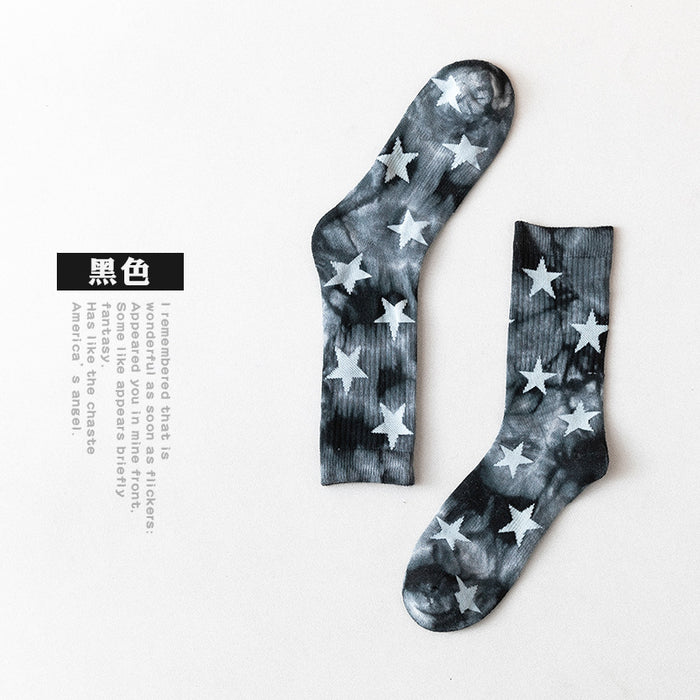 Wholesale Sock Cotton Mid Tube Tie Dye Sweat Absorbing Trend JDC-SK-JSD014