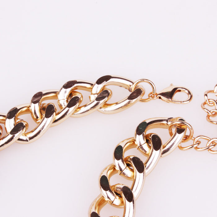Wholesale Exaggerated Acrylic Chain Clavicle Link Buckle Necklace Short MOQ≥2 JDC-NE-bojiu001