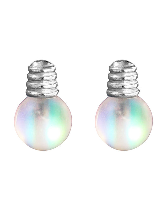 Wholesale Earrings Silver Small Bulb Fluorescent Gradient Glitter Beads Blue JDC-ES-Congz045