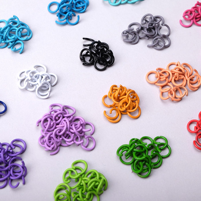 Wholesale DIY 100pcs accessories opening ring small iron ring color paint handmade keychain JDC-KC-QMou009