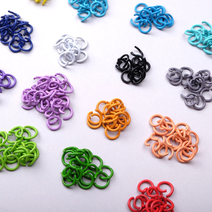 Wholesale DIY 100pcs accessories opening ring small iron ring color paint handmade keychain JDC-KC-QMou009
