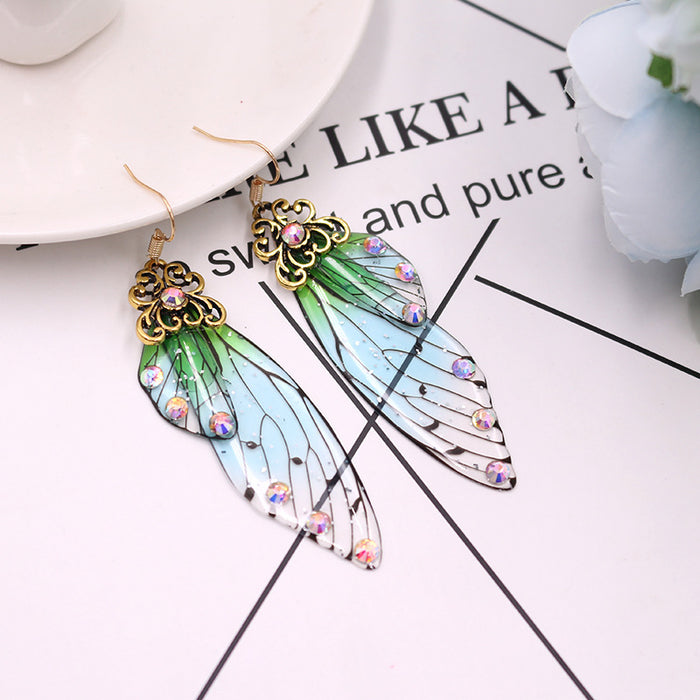 Wholesale Earrings Plastic Long Butterfly Wings Ear Hooks JDC-ES-Nina001