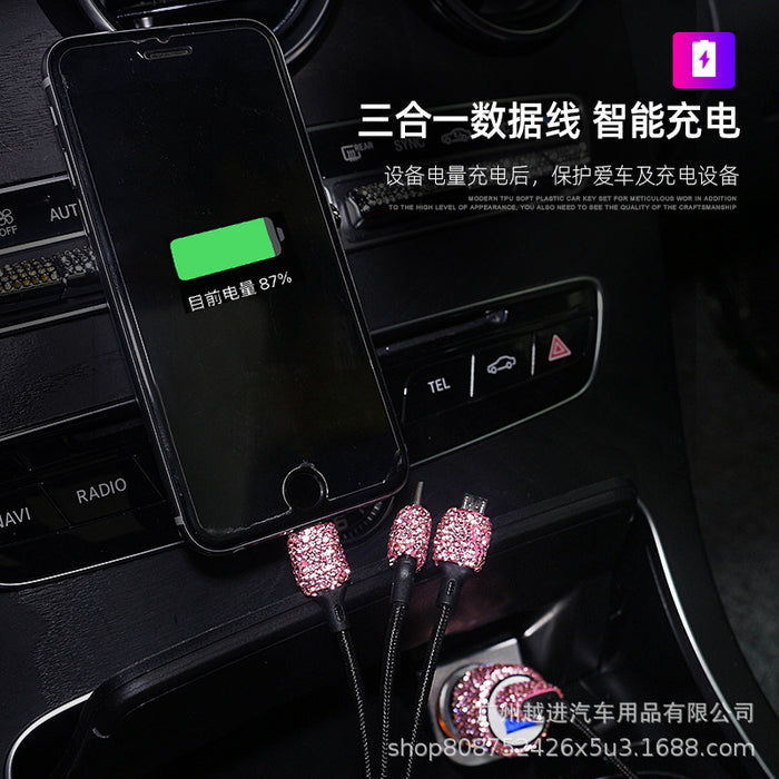 Wholesale Car Accessories ABS Diamond Car Charger MOQ≥2 JDC-CA-YueJ004