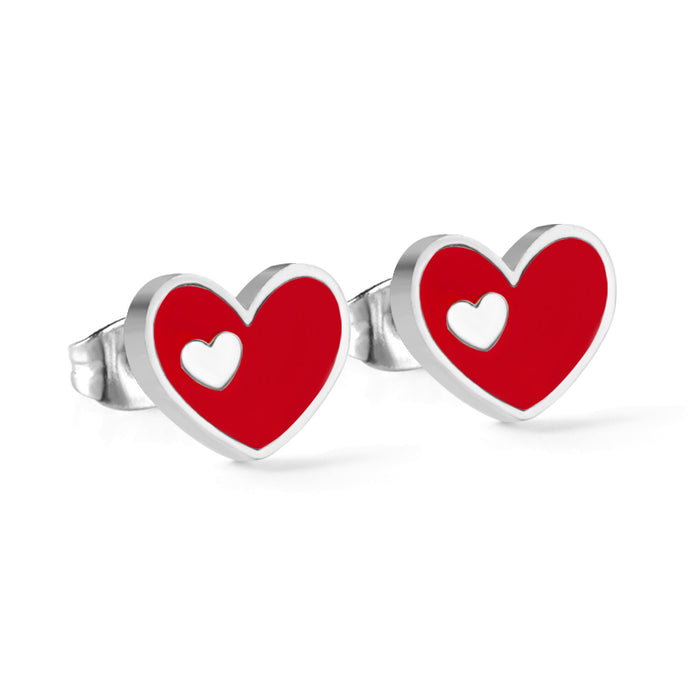 Wholesale Simple Heart With Shell Stud Earrings MOQ≥3 JDC-ES-Aiseng004