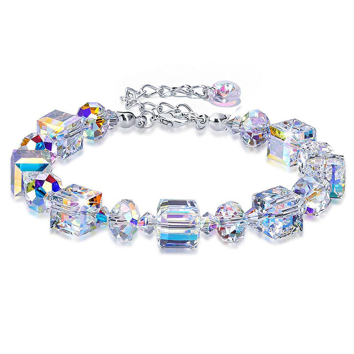 Wholesale Faceted Crystal Stone Bracelet MOQ≥3 JDC-BT-QiuX010