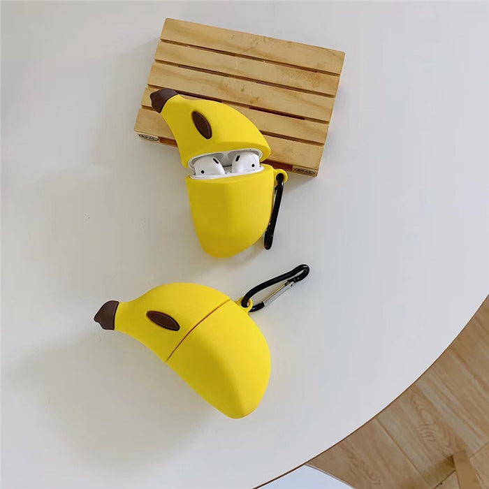 Case de auriculares al por mayor Silicona linda portada de protección de plátano JDC-EPC-ESD026