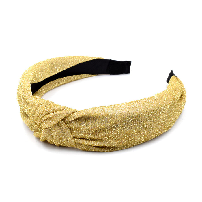 Wholesale gold wire edge solid color headband fabric JDC-HD-GSN009