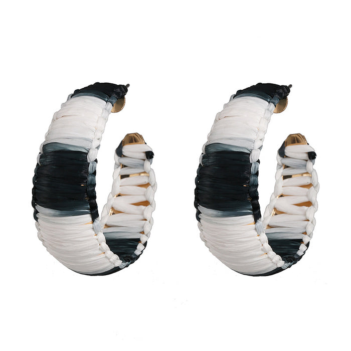 Wholesale raffia earrings personality acrylic JDC-ES-jj407