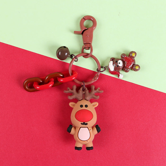 Wholesale Keychains Alloy Soft Gum Santa Claus Snowman Elk Christmas JDC-KC-YiHan057