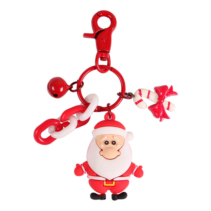 Keychains al por mayor aleación Goma suave Santa Claus Snowman Elk Christmas JDC-KC-YIHAN057