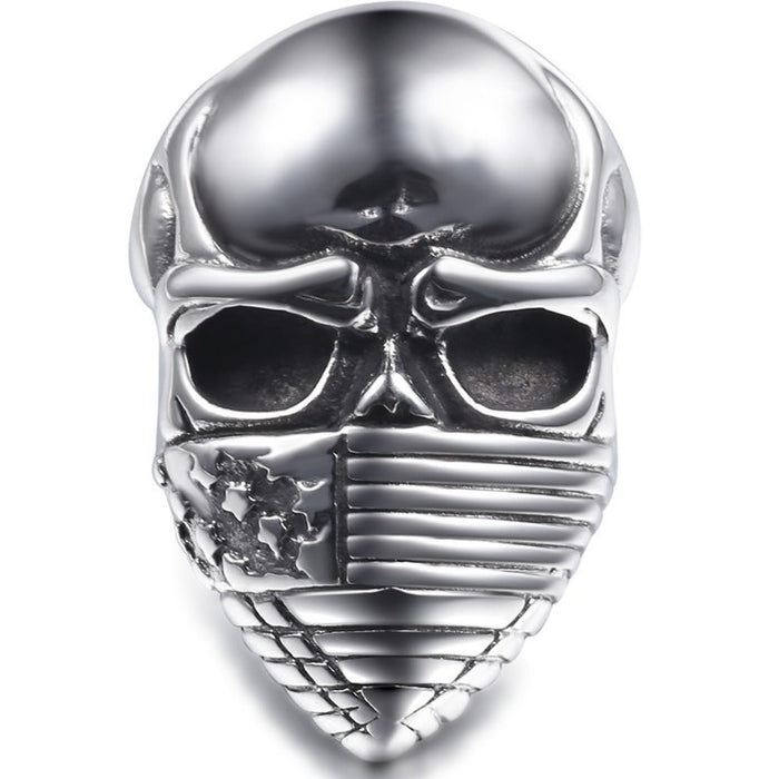 Wholesale 4th of July Independence Day Skull Alloy Men's Ring JDC-RS-ShaK001