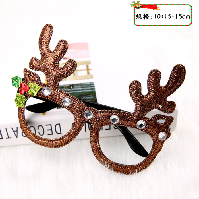 Gafas de lentejuelas decorativas al por mayor de la navidad vestida de accesorios jdc-dcn-qinb005