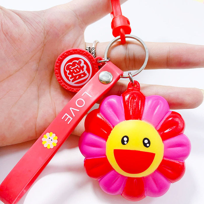 Wholesale seven-color sunflower keychain bag pendant cute cartoon JDC-KC-ZeLu002