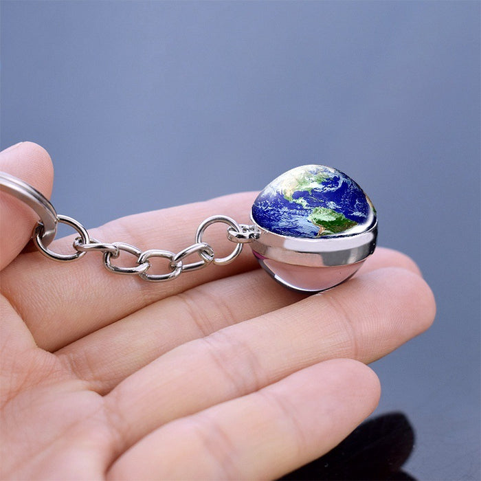 Wholesale Keychains Alloy Glass Planet MOQ≥2 JDC-KC-ZaoY017