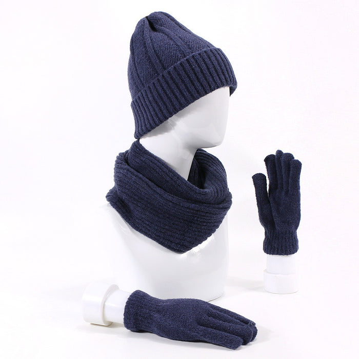 Wholesale Hats Scarves Gloves Three-piece Acrylic Thickening Warm JDC-SF-Kaip017