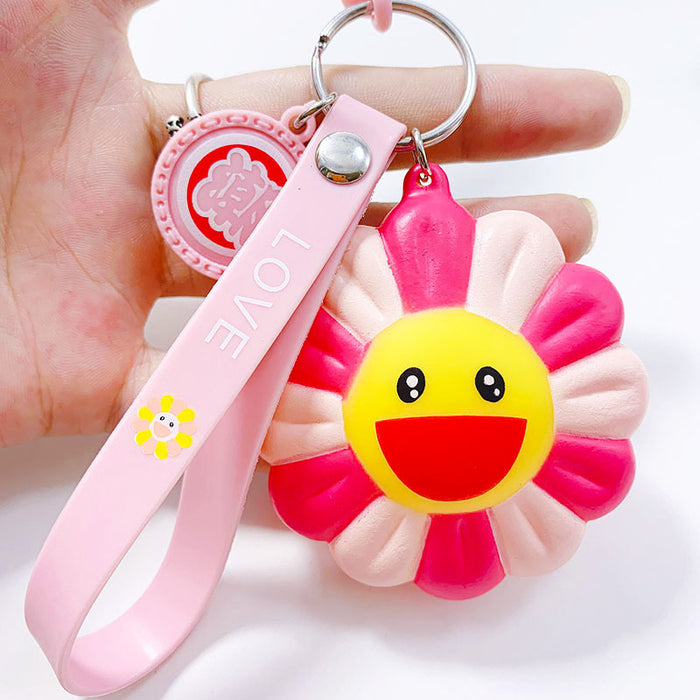 Wholesale seven-color sunflower keychain bag pendant cute cartoon JDC-KC-ZeLu002