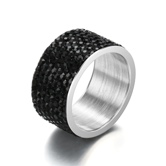 Wholesale Ring Alloy Extra Wide Men's Titanium Steel Set with Diamonds JDC-RS-DingC023