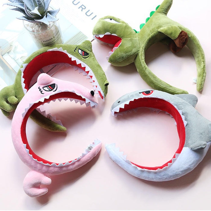 Wholesale two-dimensional funny childish shark headband dinosaur paradise JDC-HD-QiaHan002