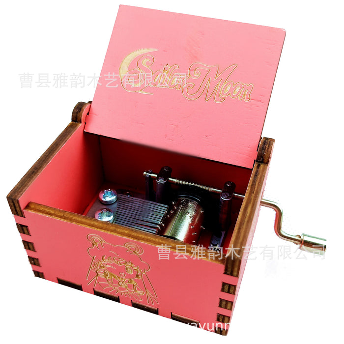 Wholesale Toy Music Box Hand-cranked Wooden Creative Music box Sailor Moon MOQ≥2 JDC-FT-YaYUN005
