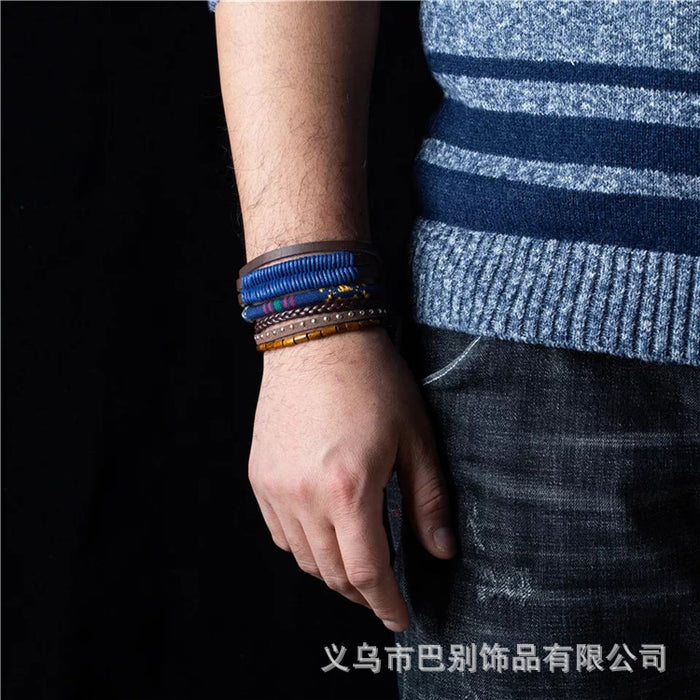 Wholesale Ethnic Style Multilayer Handmade Bracelet Leather Weave JDC-BT-BaB005