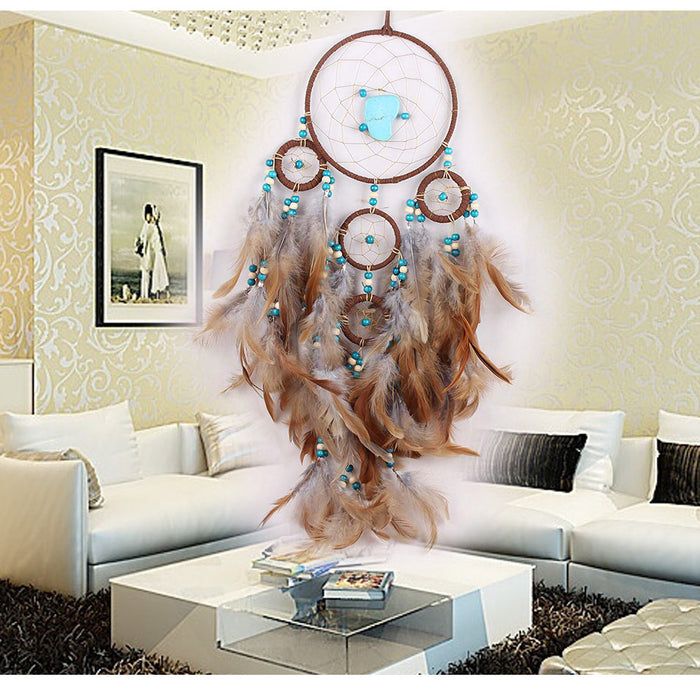 Jewelry WholesaleWholesale Indian Feather ABS Loop Polyester Wire Dreamcatcher MOQ≥2 JDC-DC-MengS018 Dreamcatcher 萌颂 %variant_option1% %variant_option2% %variant_option3%  Factory Price JoyasDeChina Joyas De China