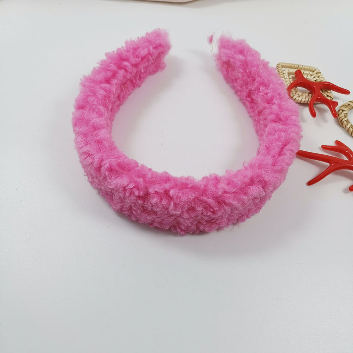 Wholesale Lamb Plush Candy Color Headband MOQ≥2 JDC-HD-JZhe001
