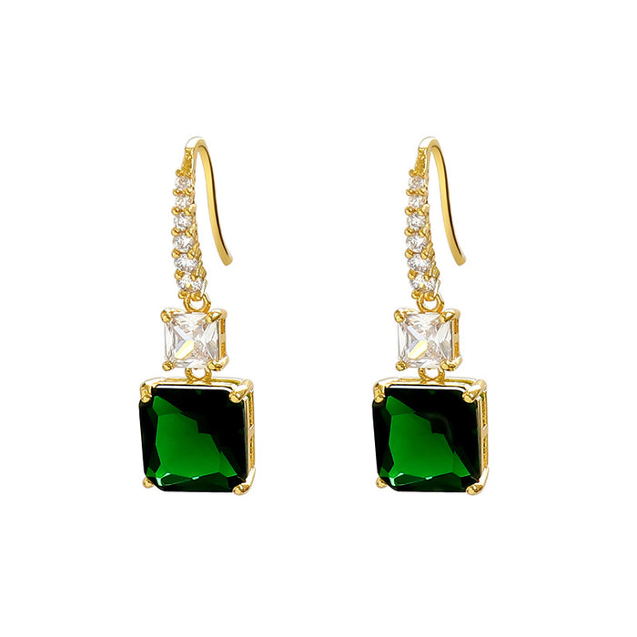 Wholesale Earrings Alloy Emerald Cut Stones JDC-ES-FengM089