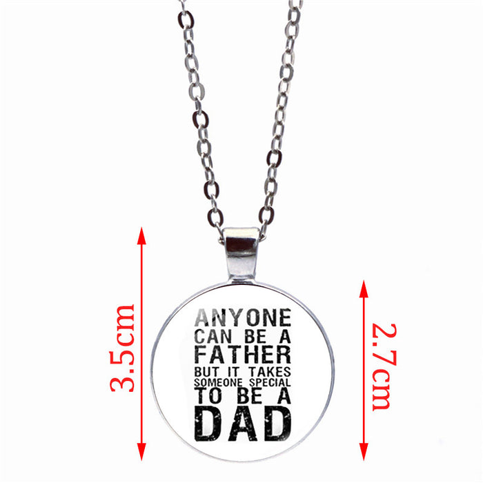 Wholesale Father's Day Time Gemstone Zinc Alloy Glass Necklace JDC-NE-YJia001