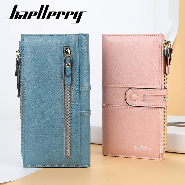 Wholesale Wallet PU Leather Ladies Long Section Large Capacity Zipper Multiple Cards JDC-WT-Zhengxin012