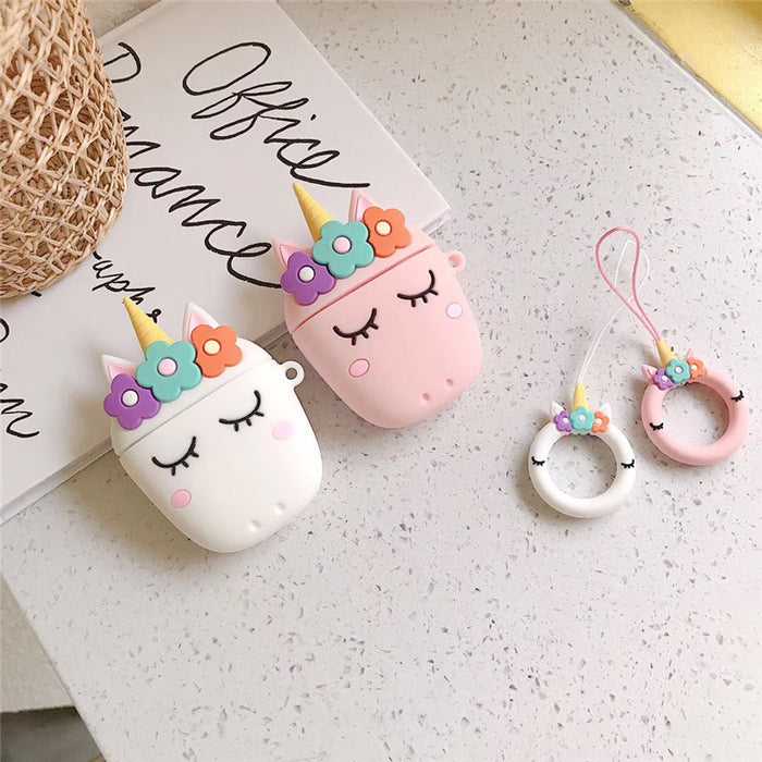 Wholesale Headphone Case Silicone Cute Flower Unicorn Airpods1/2 Protective Cover JDC-EPC-YSD024
