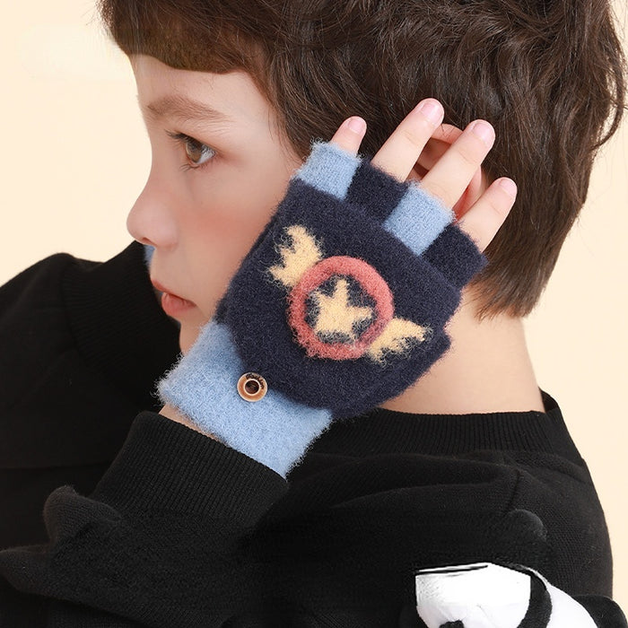 Wholesale Gloves Velvet Winter Warm Bad Boy Fingerless Flip Cover MOQ≥2 JDC-GS-GuD025