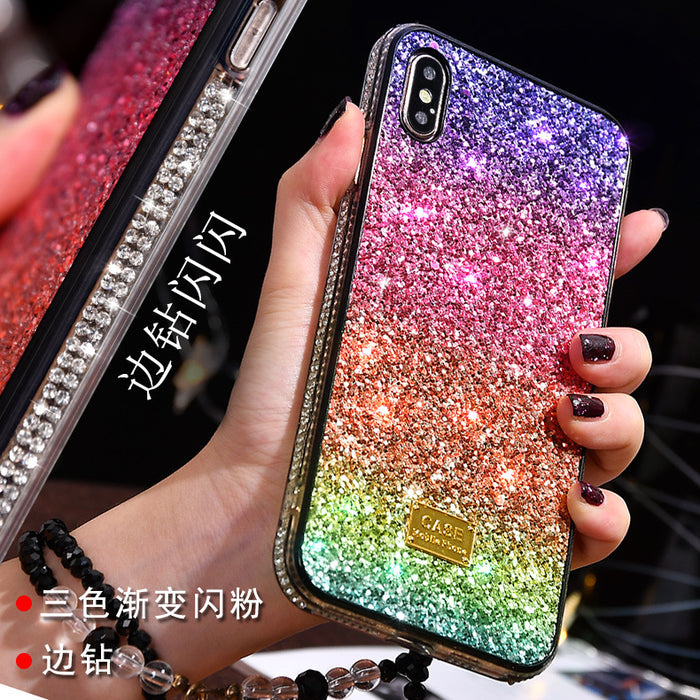 Wholesale Mobile Phone Case Apple Phone Gradient Rainbow Glitter Powder Protective Cover MOQ≥2 JDC-PC-XBJ006
